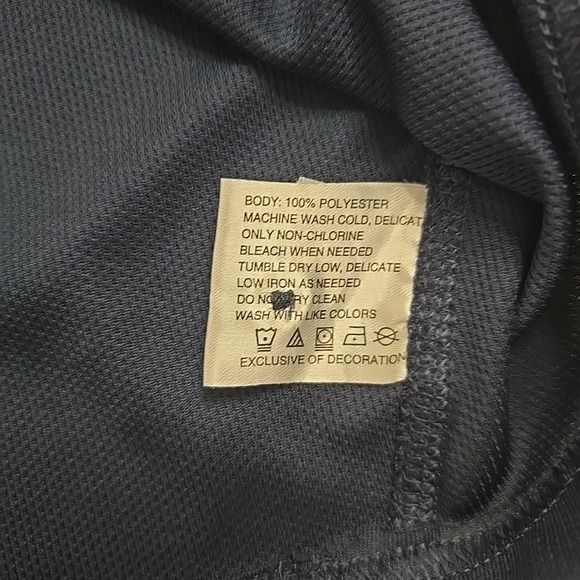 Mercedes Benz Men's Large L Polo Shirt‎ Logo Navy Blue Gray Golf Casual - Picture 7 of 8